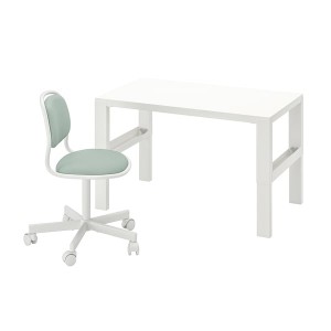 IKEA PÅHL/ÖRFJÄLL desk and chair, white/light green, Ikea Outlet | 8175MRWBH