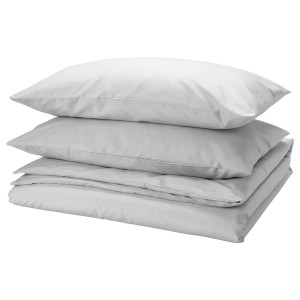 IKEA PILTANDVINGE duvet cover and pillowcase(s), King Gray, Ikea Outlet | 4678KAXBD