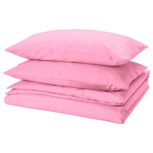 IKEA PILTANDVINGE duvet cover and pillowcase(s), Full/Queen (Double/Queen) Light Pink, Ikea Outlet | 0416TUPMC