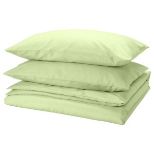 IKEA PILTANDVINGE duvet cover and pillowcase(s), Full/Queen (Double/Queen) Light Green, Ikea Outlet | 1390GCWLR