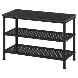 IKEA PINNIG bench with shoe storage, black, 31 1/8x13 3/4x20 1/2 in, Ikea Outlet | 8914FYGRC