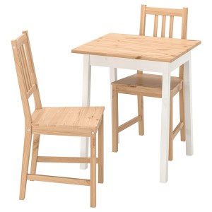 IKEA PINNTORP / PINNTORP table and 2 chairs, 25 5/8 in Light Brown Stained White Stained / Light Brown Stained, Ikea Outlet | 8027OTQID