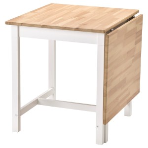 IKEA PINNTORP gateleg table, light brown stained/white stained, 26 3/8/48 7/8x29 1/2 in, Ikea Outlet | 5923BVJLT