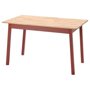 IKEA PINNTORP table, 49 1/4x29 1/2 in Light Brown Stained / Red Stained, Ikea Outlet | 0934MARHL