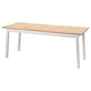 IKEA PINNTORP table, light brown stained/white stained, 72 7/8x29 1/2 in, Ikea Outlet | 6097CBQER