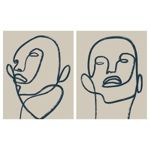 IKEA PJÄTTERYD picture, 15 ¾x19 ¾ in, 2 pack Linear Portraits, Ikea Outlet | 7398GNOUV