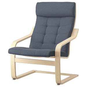 IKEA POÄNG armchair Birch Veneer / Gunnared Blue, Ikea Outlet | 6942EKXJG