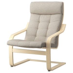 IKEA POÄNG armchair Birch Veneer / Gunnared Beige, Ikea Outlet | 3785RNLFE
