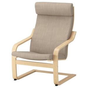 IKEA POÄNG armchair Birch Veneer / Hillared Beige, Ikea Outlet | 3187JFASW