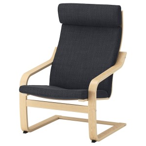 IKEA POÄNG armchair Birch Veneer / Hillared Anthracite, Ikea Outlet | 5928XTNQO