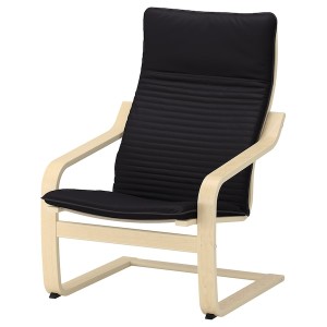 IKEA POÄNG armchair Birch Veneer / Knisa Black, Ikea Outlet | 7563VNKLM