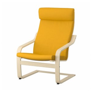 IKEA POÄNG armchair Birch Veneer / Skiftebo Yellow, Ikea Outlet | 4860JOIBK