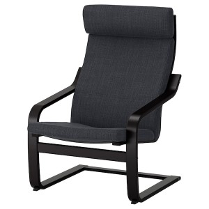 IKEA POÄNG armchair Black / Brown / Hillared Anthracite, Ikea Outlet | 8517QUMBO