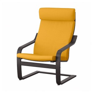 IKEA POÄNG armchair Black / Brown / Skiftebo Yellow, Ikea Outlet | 3270ZDSEC