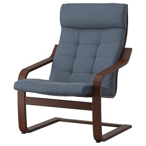 IKEA POÄNG armchair Brown / Gunnared Blue, Ikea Outlet | 9405RSUCF
