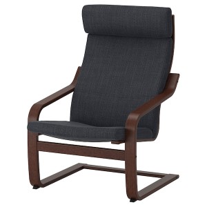 IKEA POÄNG armchair Brown / Hillared Anthracite, Ikea Outlet | 3714EQLZW