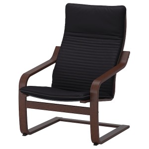 IKEA POÄNG armchair Brown / Knisa Black, Ikea Outlet | 0134RZYWC