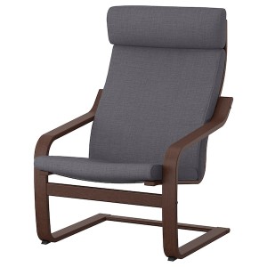 IKEA POÄNG armchair Brown / Skiftebo Dark Gray, Ikea Outlet | 6321WOFGT