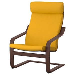 IKEA POÄNG armchair Brown / Skiftebo Yellow, Ikea Outlet | 0748OFMDL