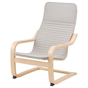 IKEA POÄNG kid's armchair Birch Veneer / Knisa Light Beige, Ikea Outlet | 8956VBLKJ