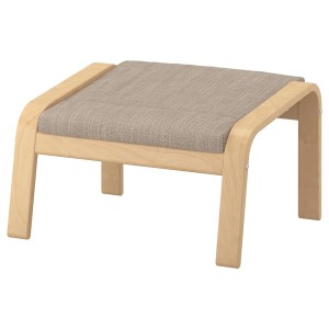 IKEA POÄNG ottoman Birch Veneer / Hillared Beige, Ikea Outlet | 7096POAGY