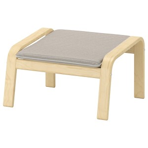 IKEA POÄNG ottoman Birch Veneer / Knisa Light Beige, Ikea Outlet | 1490GRTDF