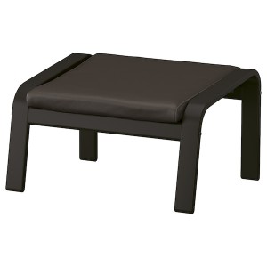 IKEA POÄNG ottoman Black / Brown / Glose Dark Brown, Ikea Outlet | 0126FXSRN