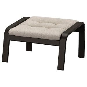IKEA POÄNG ottoman Black / Brown / Gunnared Beige, Ikea Outlet | 8524XLTZS