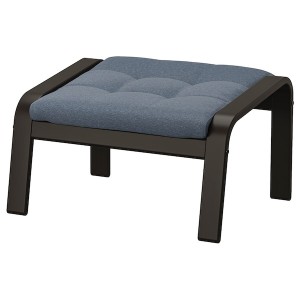 IKEA POÄNG ottoman Black / Brown / Gunnared Blue, Ikea Outlet | 8123FSKJQ