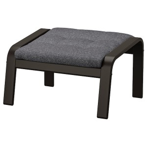 IKEA POÄNG ottoman Black / Brown / Gunnared Dark Gray, Ikea Outlet | 8076MYISC