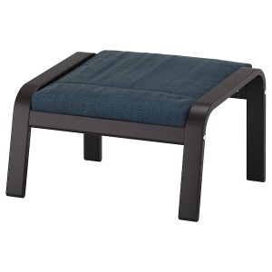 IKEA POÄNG ottoman Black / Brown / Hillared Dark Blue, Ikea Outlet | 6849GRZIX