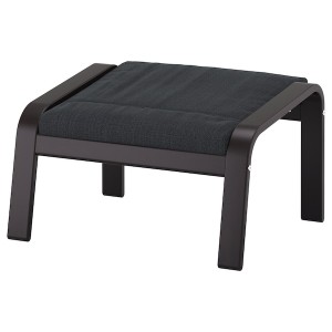 IKEA POÄNG ottoman Black / Brown / Hillared Anthracite, Ikea Outlet | 9231TMUGJ