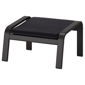 IKEA POÄNG ottoman Black / Brown / Knisa Black, Ikea Outlet | 9483FYRKZ