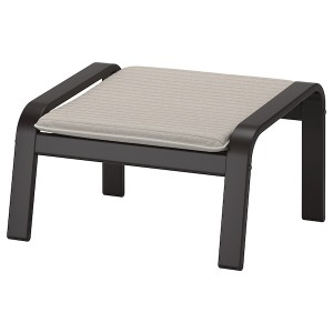 IKEA POÄNG ottoman Black / Brown / Knisa Light Beige, Ikea Outlet | 0537OWLFQ