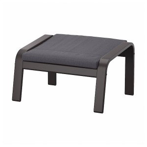 IKEA POÄNG ottoman Black / Brown / Skiftebo Dark Gray, Ikea Outlet | 0671DHKZN