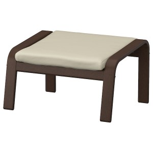 IKEA POÄNG ottoman Brown / Glose Off White, Ikea Outlet | 3461EPORI