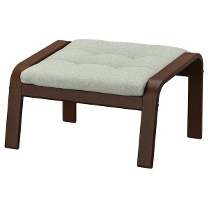 IKEA POÄNG ottoman Brown / Gunnared Light Green, Ikea Outlet | 9508TNAUR