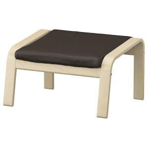 IKEA POÄNG ottoman, birch veneer/Glose dark brown Birch Veneer / Glose Dark Brown, Ikea Outlet | 7238WCXDB