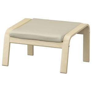 IKEA POÄNG ottoman, birch veneer/Glose off-white Birch Veneer / Glose Off White, Ikea Outlet | 6749YDSIP