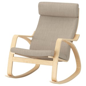 IKEA POÄNG rocking chair Birch Veneer / Hillared Beige, Ikea Outlet | 6217RILUE