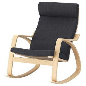 IKEA POÄNG rocking chair Birch Veneer / Hillared Anthracite, Ikea Outlet | 5298ESLVA