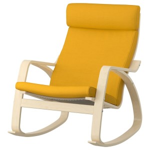 IKEA POÄNG rocking chair Birch Veneer / Skiftebo Yellow, Ikea Outlet | 7081LEJZX