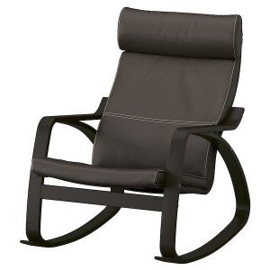 IKEA POÄNG rocking chair Black / Brown / Glose Dark Brown, Ikea Outlet | 2578SDVWK