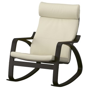 IKEA POÄNG rocking chair Black / Brown / Glose Off White, Ikea Outlet | 1452ODXJG