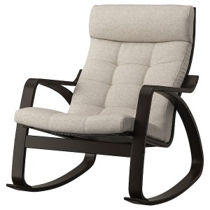 IKEA POÄNG rocking chair Black / Brown / Gunnared Beige, Ikea Outlet | 3082OMBFJ