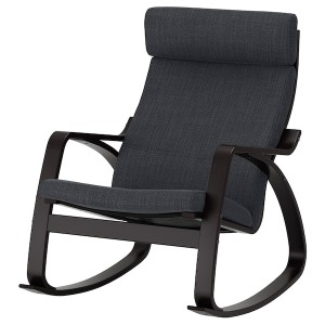 IKEA POÄNG rocking chair Black / Brown / Hillared Anthracite, Ikea Outlet | 8192QUWPO