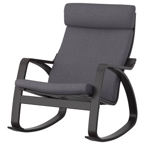 IKEA POÄNG rocking chair Black / Brown / Skiftebo Dark Gray, Ikea Outlet | 4139HUDGM