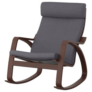 IKEA POÄNG rocking chair Brown / Skiftebo Dark Gray, Ikea Outlet | 8976QTHEP