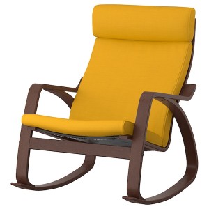 IKEA POÄNG rocking chair Brown / Skiftebo Yellow, Ikea Outlet | 4097RIWQP