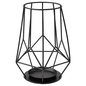 IKEA PÄRLBAND block candle holder, black, 8 in, Ikea Outlet | 9248BIXCO
